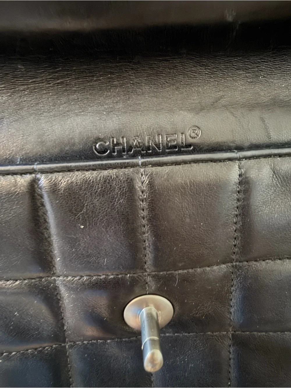 CHANEL East West Chocolate Bar Black Quilted Leather Shoulder Bag